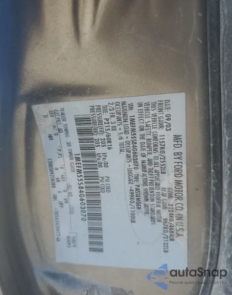 2004 Mercury Sable Ls Premium from USA, damaged, VIN 1MEFM55S84G603070